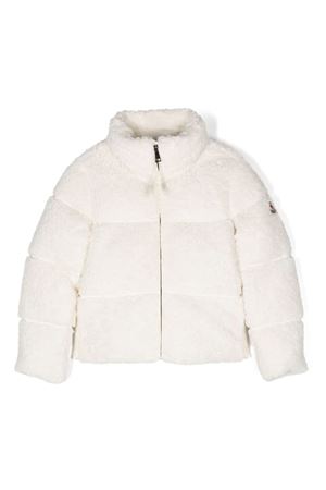 Cream white feather down jacket MONCLER KIDS | 1A0011054AM6034